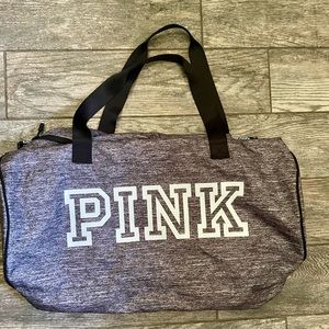 Large grey and black weekender duffel bag - VS PINK